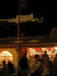 Hohensalzburg Fortess above Oktoberfest Tent